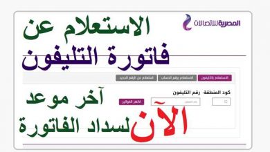 آخر موعد دفع فاتورة التليفون الأرضي شهر أكتوبر 2021