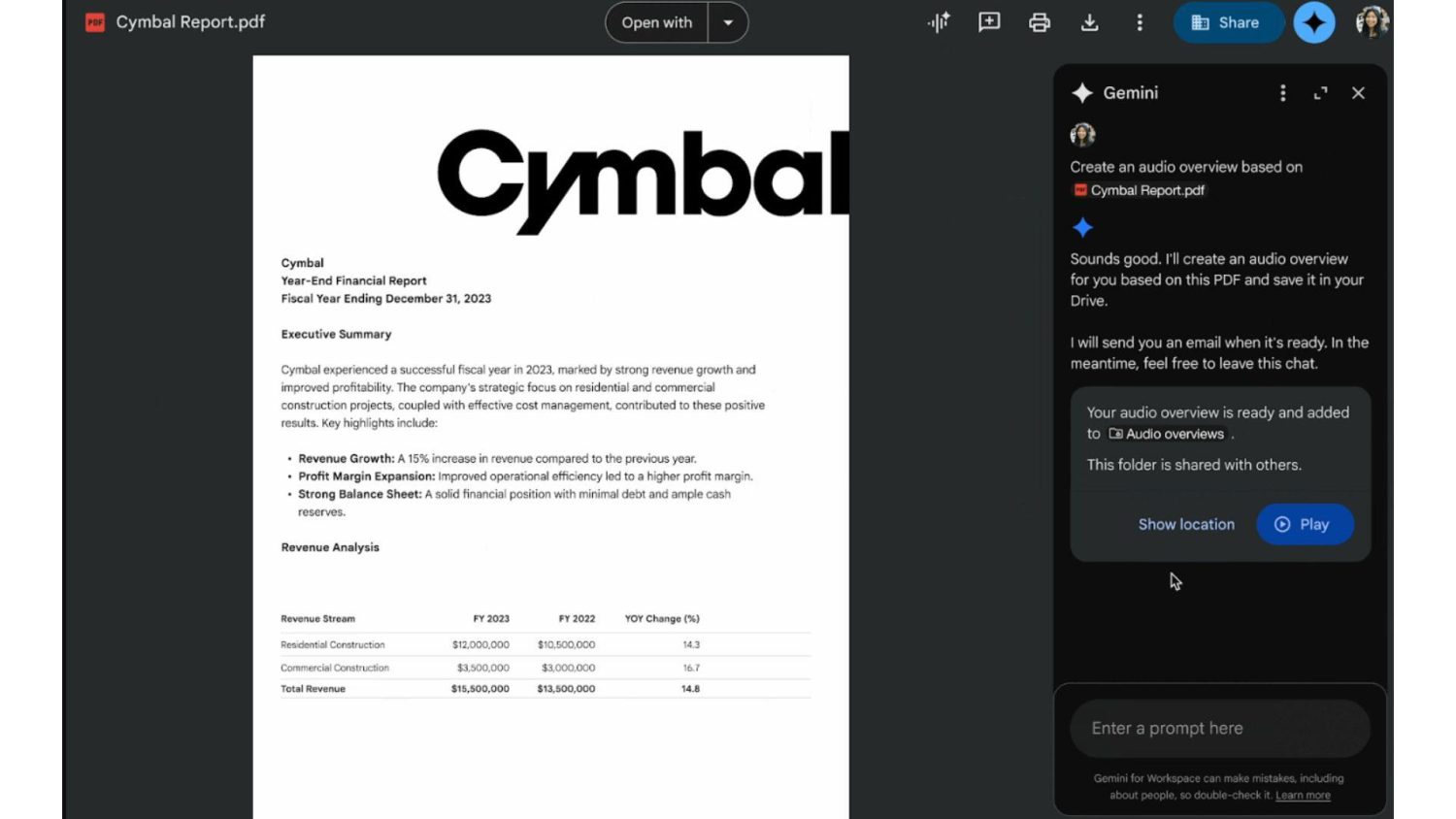 قوقل تُضيف ميزة ذكية إلى Google Drive: تحويل ملفات PDF الطويلة إلى ملخصات صوتية جاهزة للاستماع