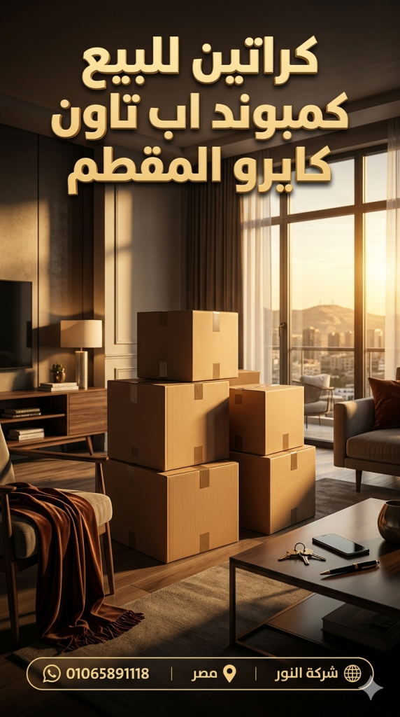 كراتين للبيع كمبوند اب تاون كايرو المقطم